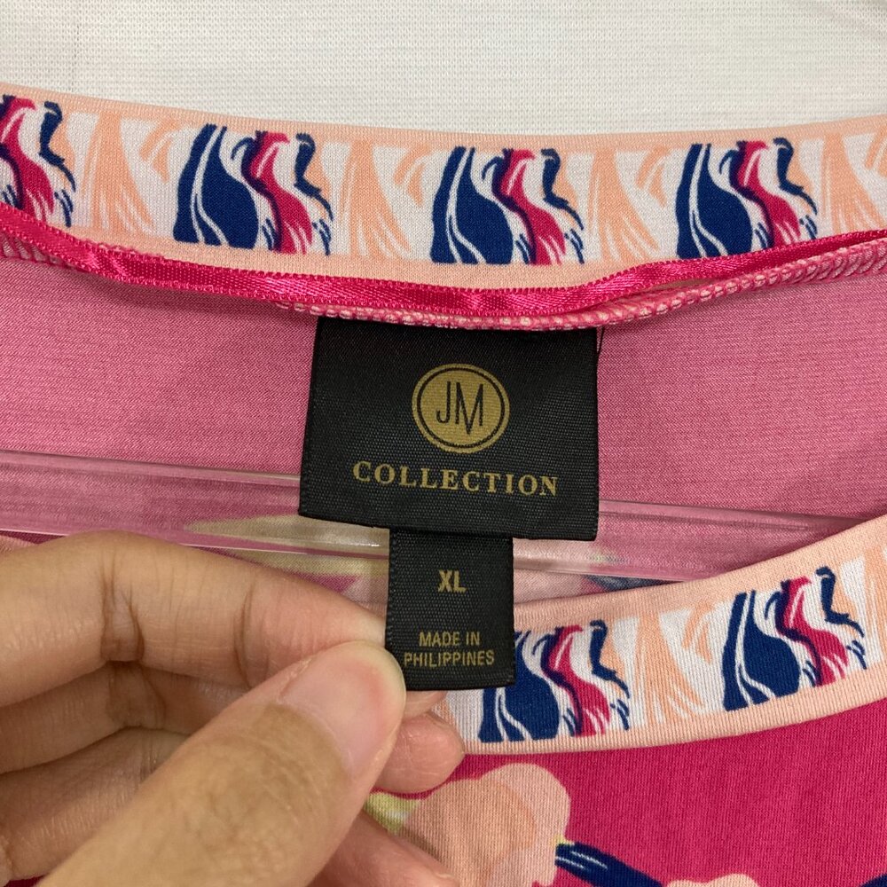 Jm Collection Top Size Xl Multi Color Stretch Kni… - image 2
